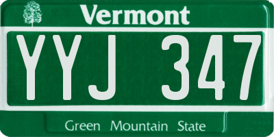 VT license plate YYJ347