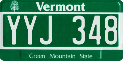 VT license plate YYJ348