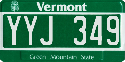 VT license plate YYJ349