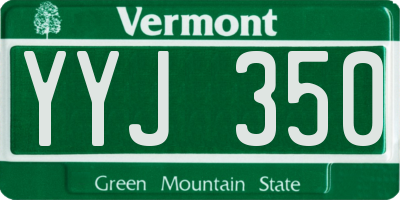 VT license plate YYJ350