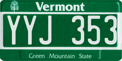 VT license plate YYJ353