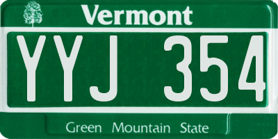 VT license plate YYJ354