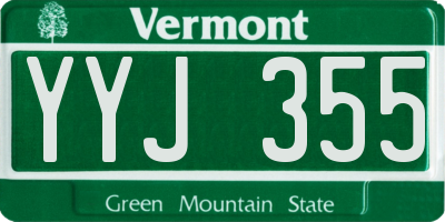VT license plate YYJ355