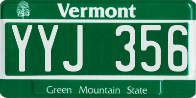 VT license plate YYJ356