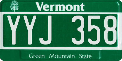 VT license plate YYJ358