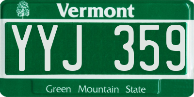 VT license plate YYJ359