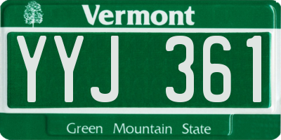 VT license plate YYJ361
