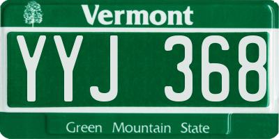 VT license plate YYJ368
