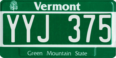 VT license plate YYJ375