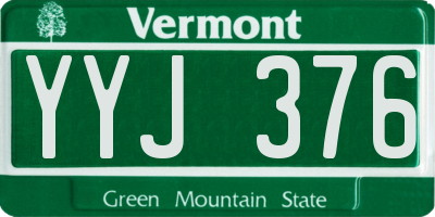 VT license plate YYJ376