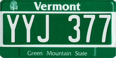 VT license plate YYJ377
