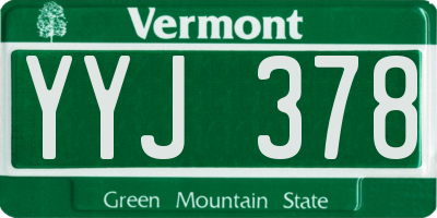 VT license plate YYJ378
