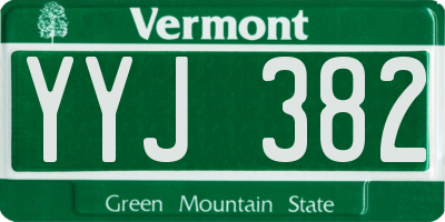 VT license plate YYJ382