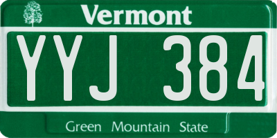 VT license plate YYJ384