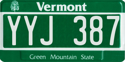 VT license plate YYJ387