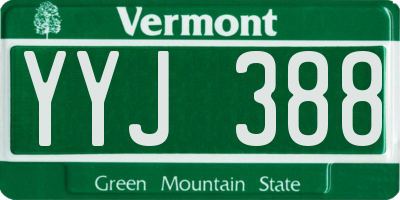 VT license plate YYJ388