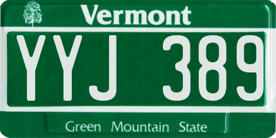 VT license plate YYJ389