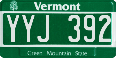 VT license plate YYJ392