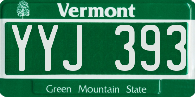 VT license plate YYJ393