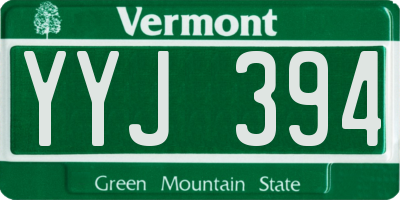 VT license plate YYJ394