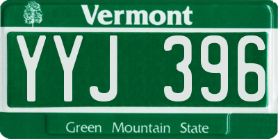 VT license plate YYJ396