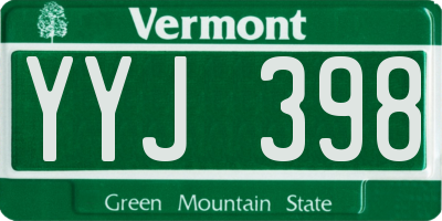 VT license plate YYJ398