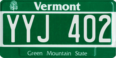 VT license plate YYJ402