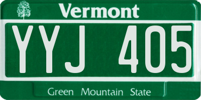 VT license plate YYJ405