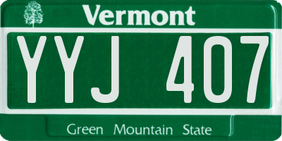 VT license plate YYJ407