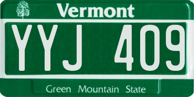 VT license plate YYJ409
