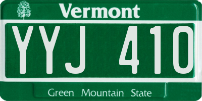 VT license plate YYJ410