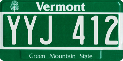 VT license plate YYJ412