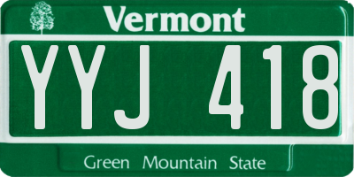 VT license plate YYJ418