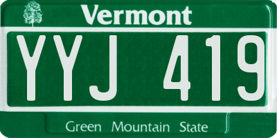 VT license plate YYJ419