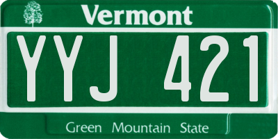 VT license plate YYJ421