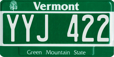 VT license plate YYJ422