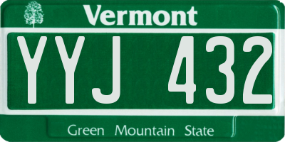 VT license plate YYJ432