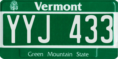 VT license plate YYJ433