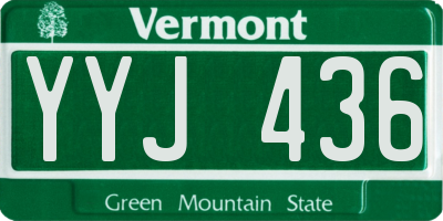 VT license plate YYJ436
