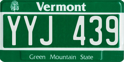 VT license plate YYJ439