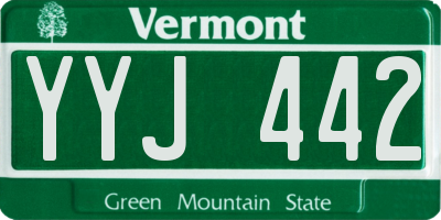 VT license plate YYJ442