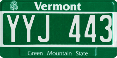 VT license plate YYJ443