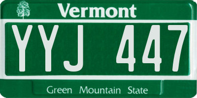 VT license plate YYJ447