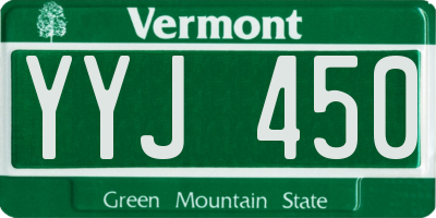 VT license plate YYJ450