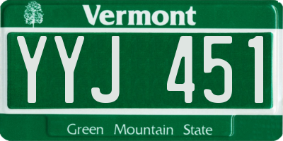 VT license plate YYJ451