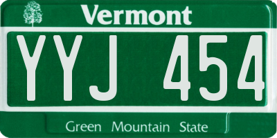 VT license plate YYJ454