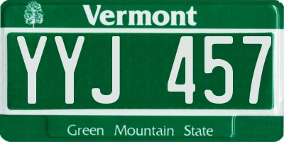 VT license plate YYJ457