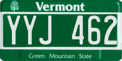 VT license plate YYJ462