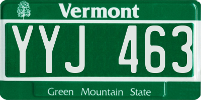 VT license plate YYJ463
