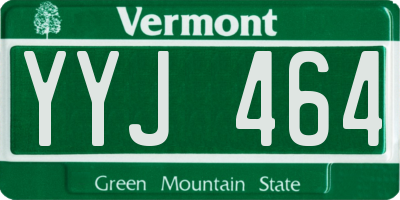 VT license plate YYJ464